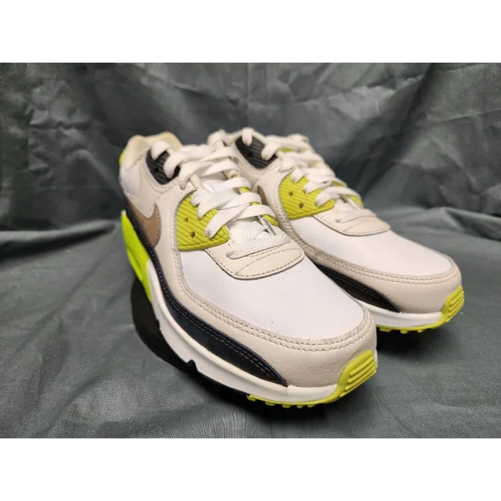 Nike Boys Air Max 90 (GS) Sneakers White Khaki Cyber Size 6 DISPLAY MODEL! - Picture 10 of 12